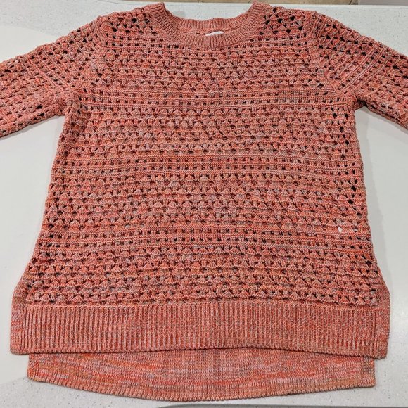 Croft & Barrow Coral Knit Open Weave Sweater Sz Large - Picture 1 of 5